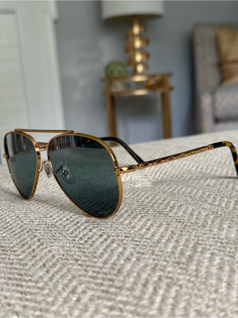 Ray-Ban Polarized Cromance Classic Gold Aviator Sunglasses - Picture 2 of 7